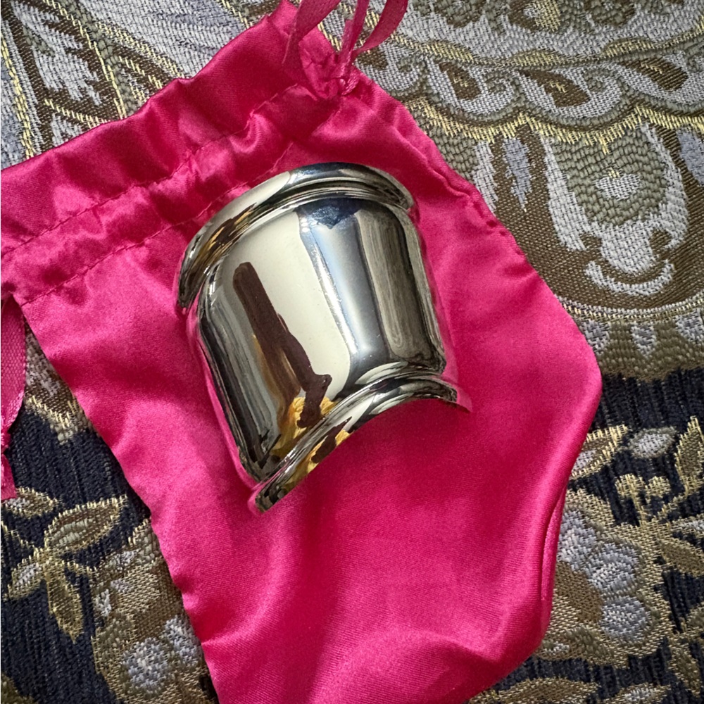 Silver Cuff Bracelet with Pink Pouch, NWOT